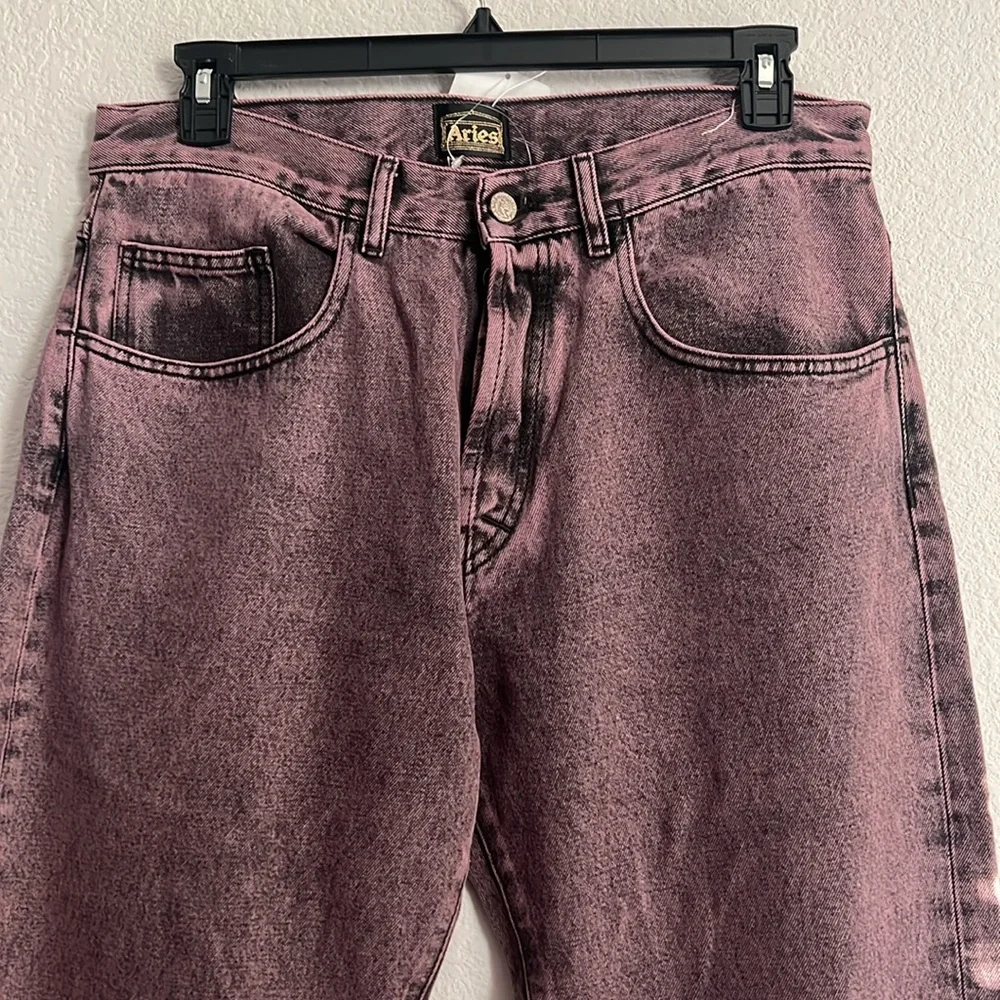 ARIES Acid Wash Batten Jeans in Rose-Pink, NEW, Size 32